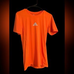 Adidas Orange tee tech fit size small NWT
